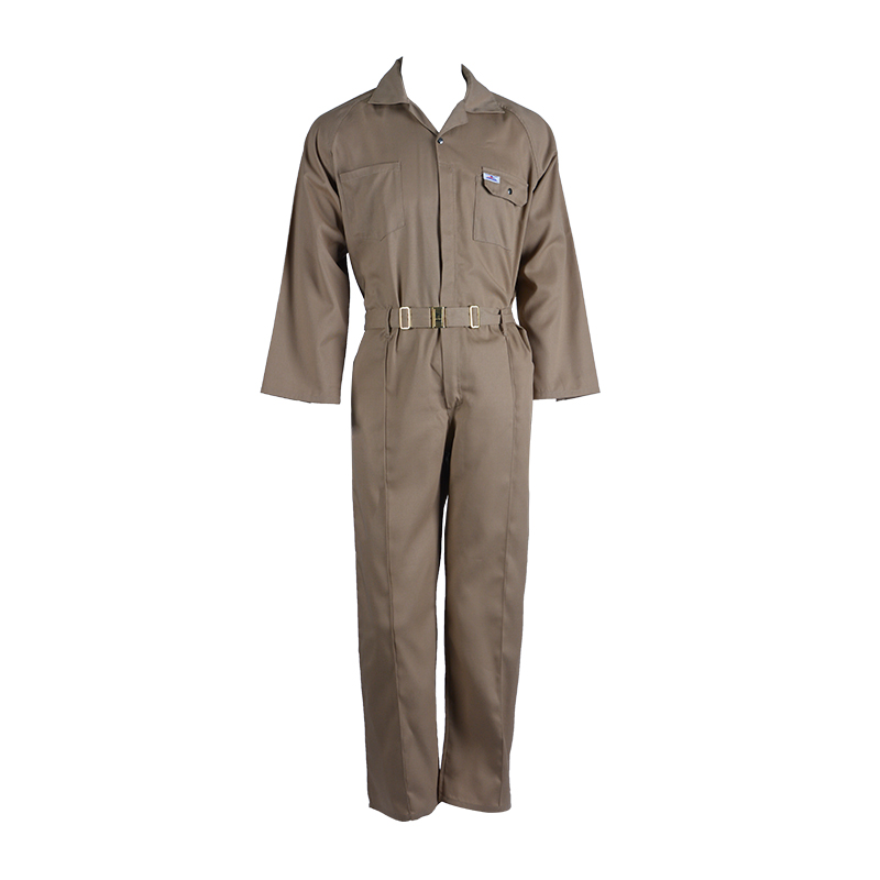 C01 Slitstarka bruna arbetskläder med flera fickor