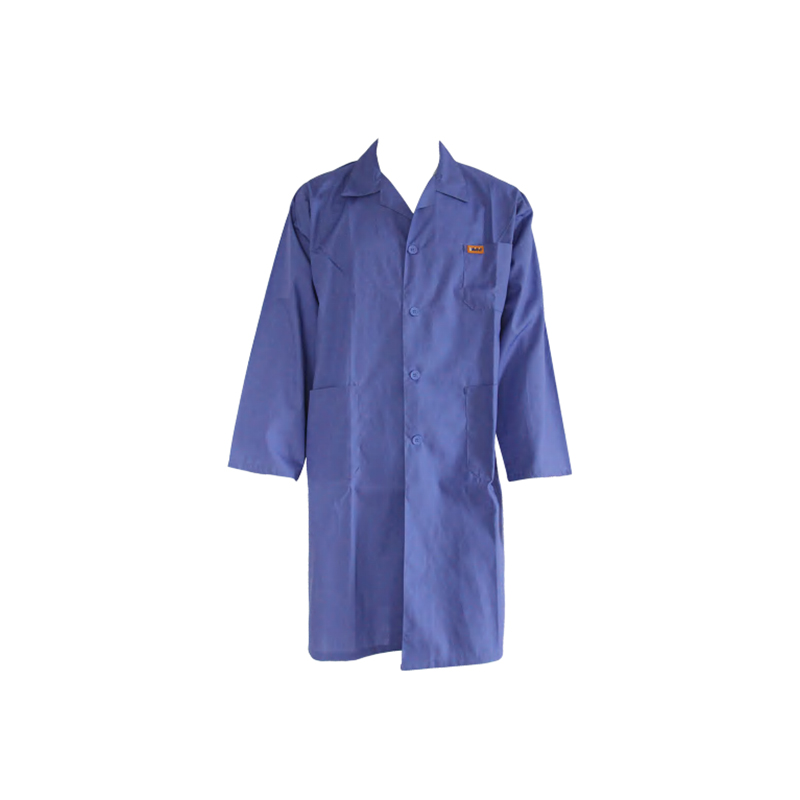 J06 100% bomull Twill Blå Andas lång Labcoat-jacka