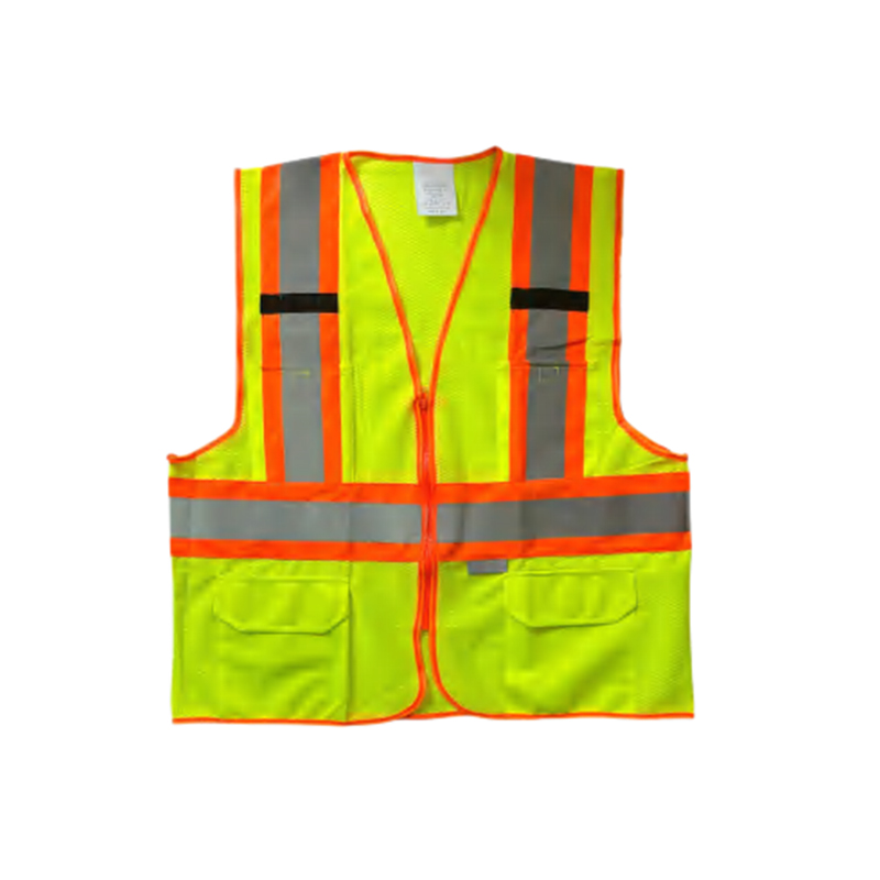 RF012 100% polyester High Visibility reflekterande säkerhetsväst med fickor och dragkedja