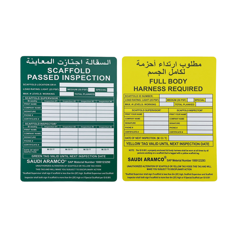 OP023 Säkra Ställningsetiketter Mattfinish Utomhushållbar OP023 Säkra Ställningsetiketter Mattfinish Utomhushållbar